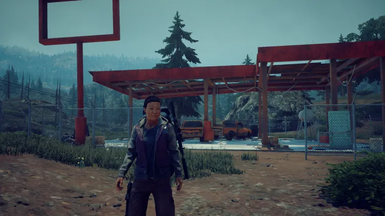 Fenced-Off Gas Station