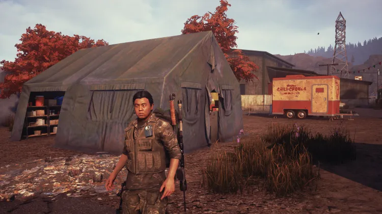 Tentes près des food trucks