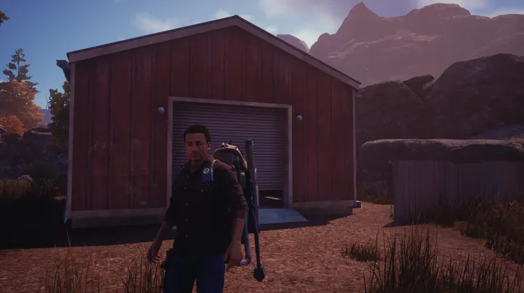 Garage rouge rouille