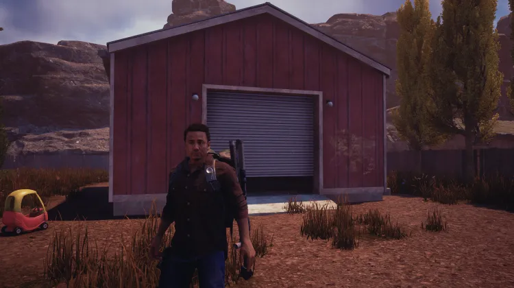 Garage rouge sinistre