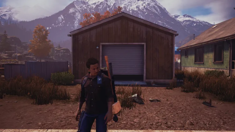 Vieux garage moutarde