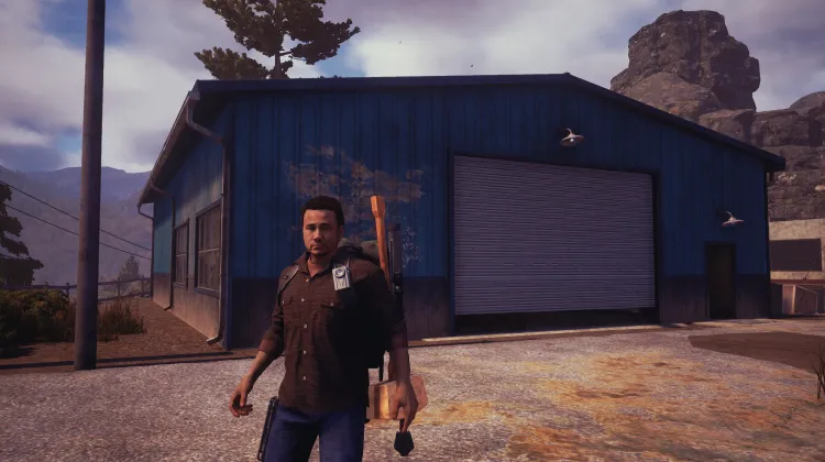 Large entrepôt bleu