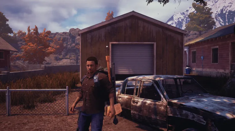 Garage marron délavé