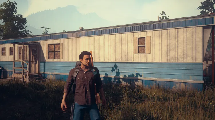 Blue and White Trailer