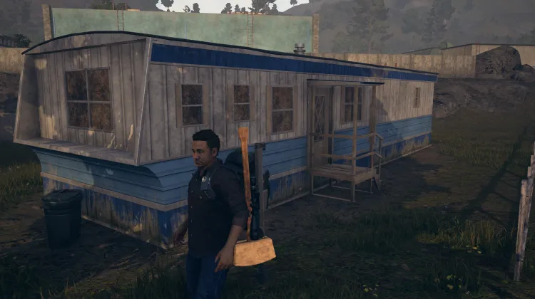 Blue-Trimmed Trailer