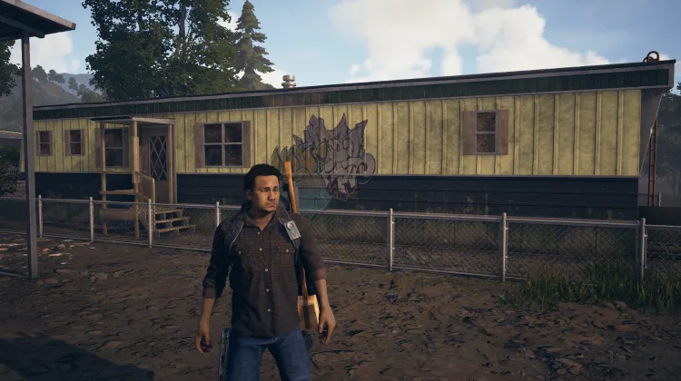 बाड़ से घिरा ट्रेलर