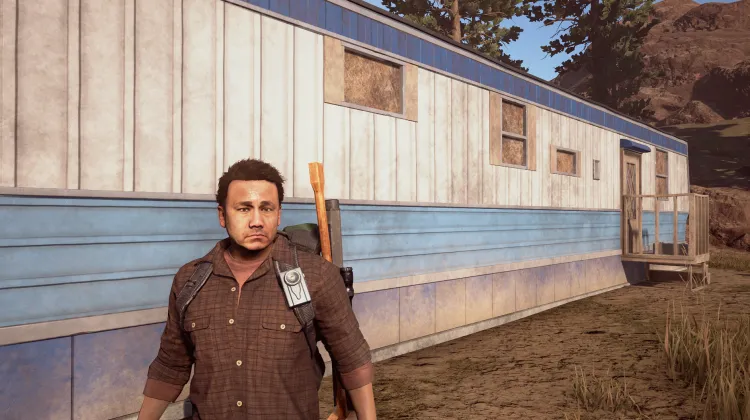 Blue and White Trailer