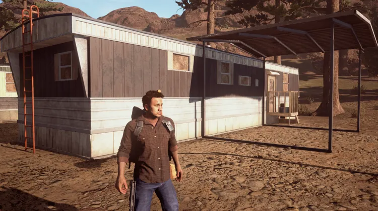 Brown and White Trailer