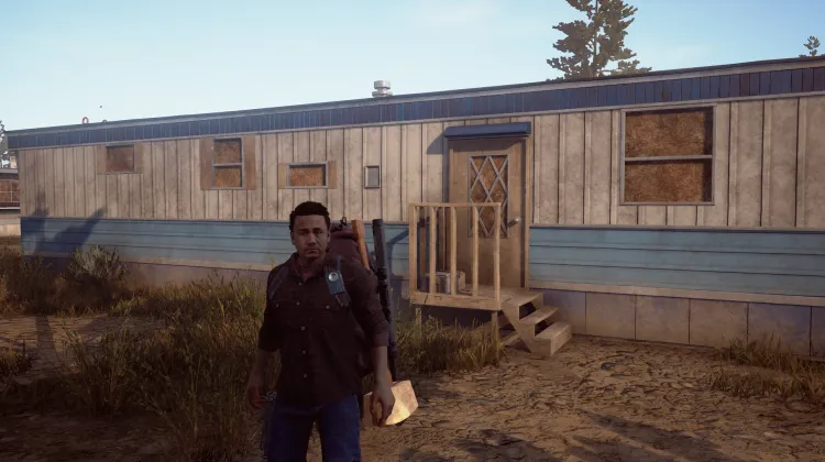 Blue and White Trailer