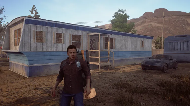 Blue and White Trailer