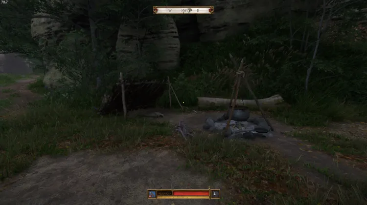 Campement près de la route