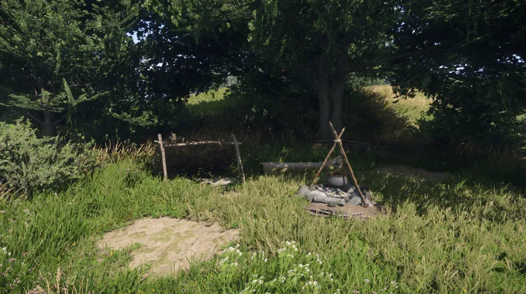 Campement près de la route