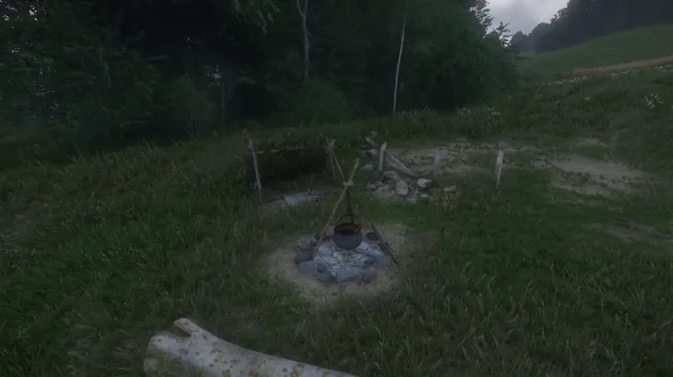 Campement près de la route