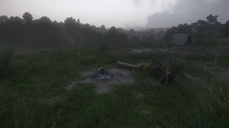 Campement près de la route