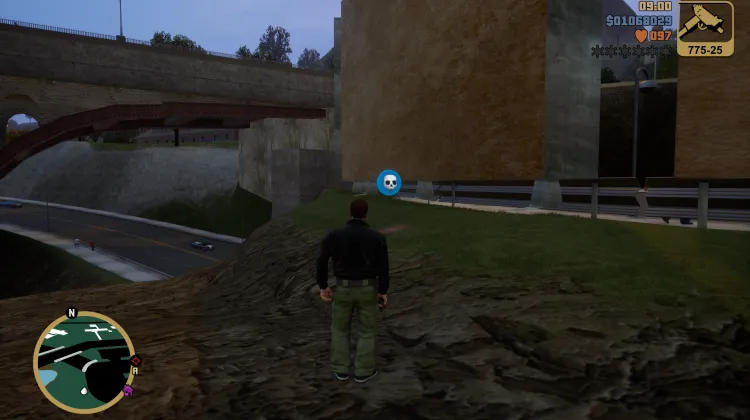 Behind the billboards