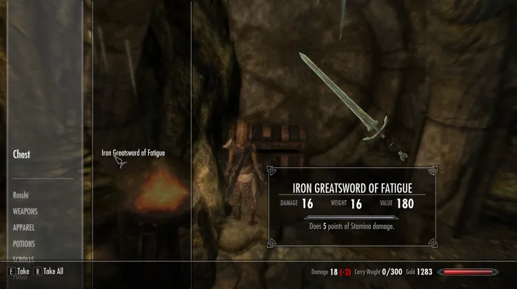 Iron greatsword of fatigue