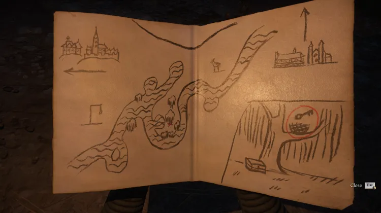 Carte de la cachette du brigand