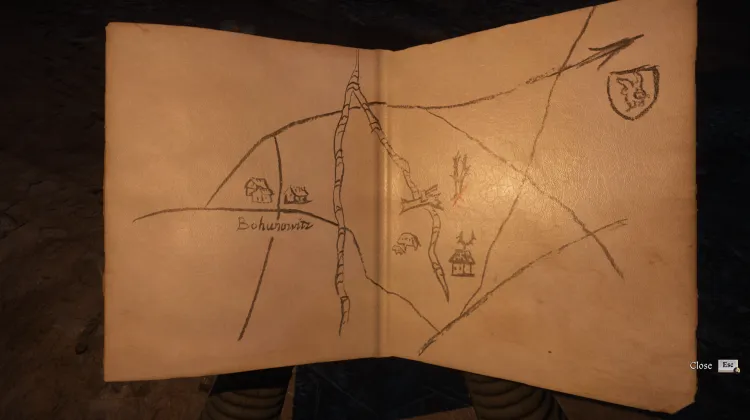 Carte de l'ancienne cachette