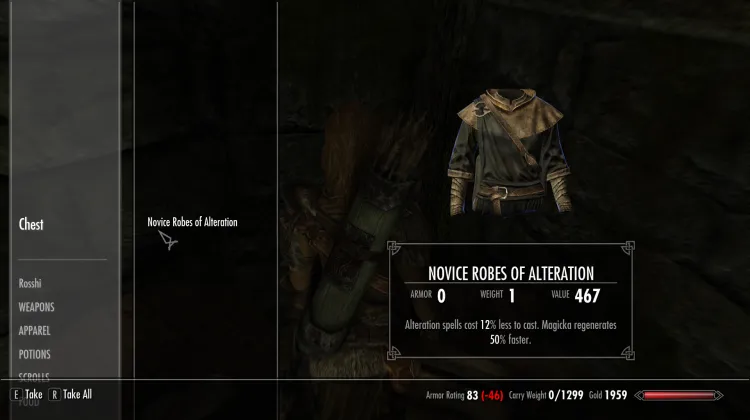 Robes de novice de l'altération