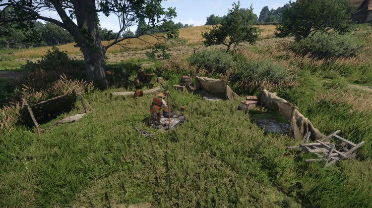 Campement près de la route