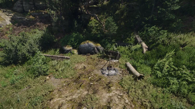 Campement près de la route