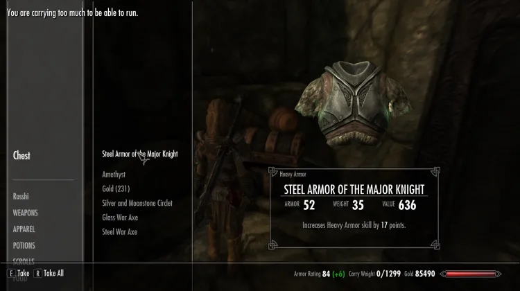 Armure d'Acier du Major Chevalier