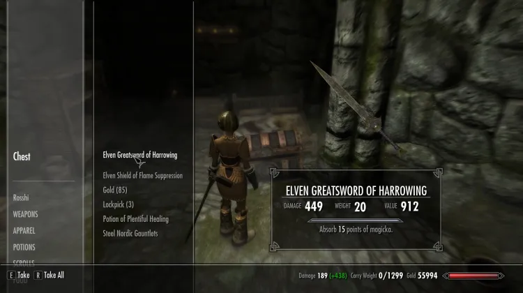 Elven greatsword of harrowing