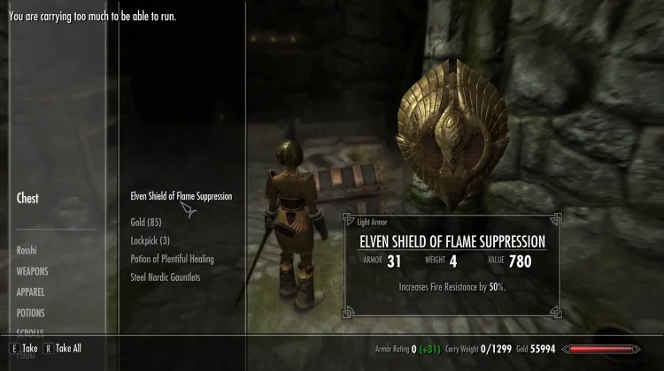 Elven shield of flame suppression