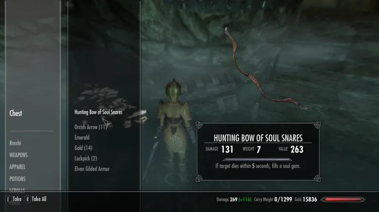 Hunting bow of soul snares