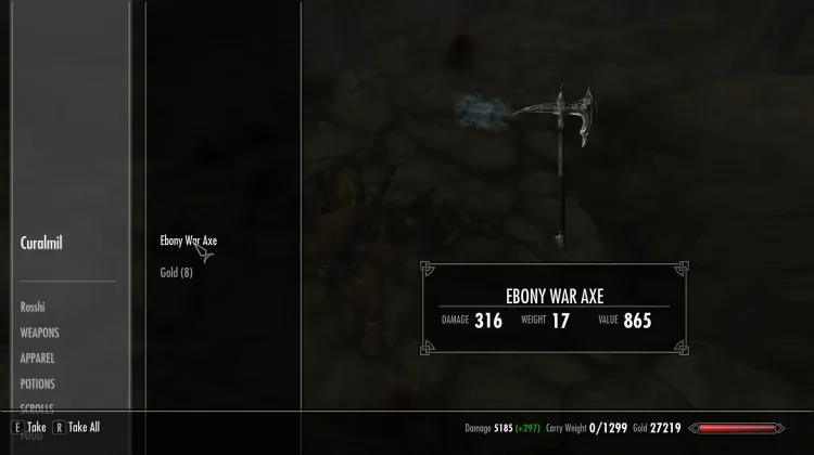 Ebony War Axe