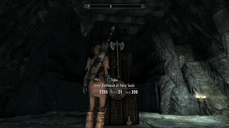 Steel Battleaxe of Fiery Souls