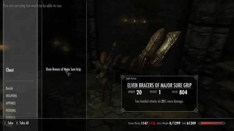 Elven Bracers of Major Sure Grip