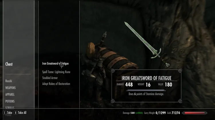 Iron Greatsword of Fatigue