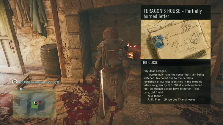 Partially burned letter