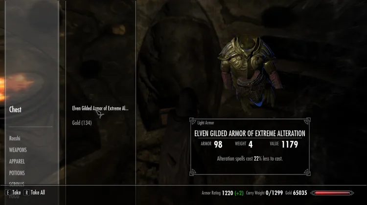 Elven Gilded Armor of Extreme Alteration