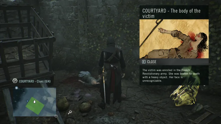 The body of the victim