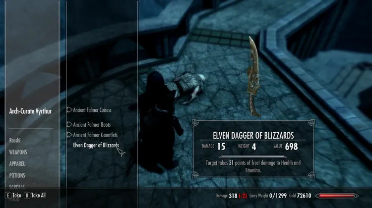 Elven Dagger of Blizzards