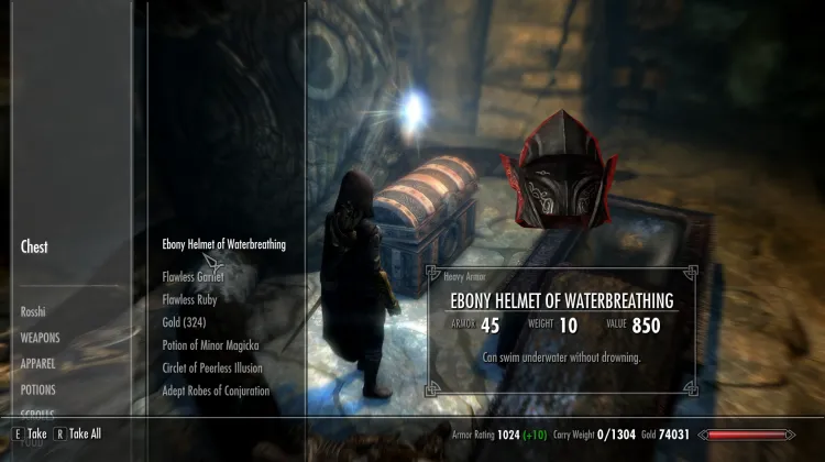 Ebenholzhelm der Wasseratmung