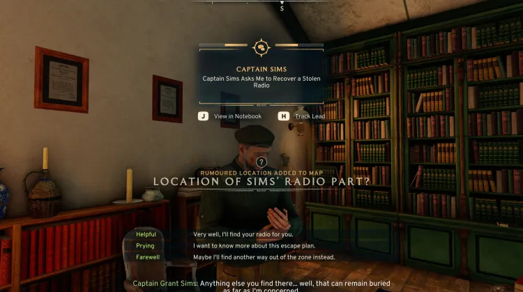 Hauptmann Sims bittet mich, ein gestohlenes Radio zu bergen