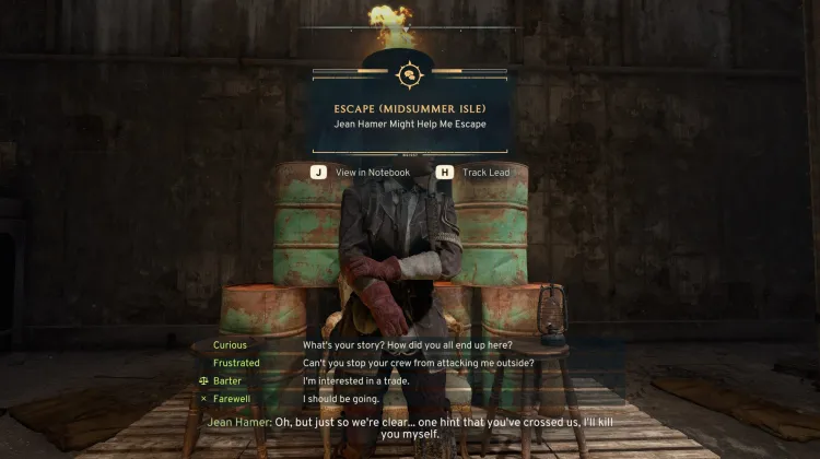 Jean Hamer Kaçmama Yardım Edebilir