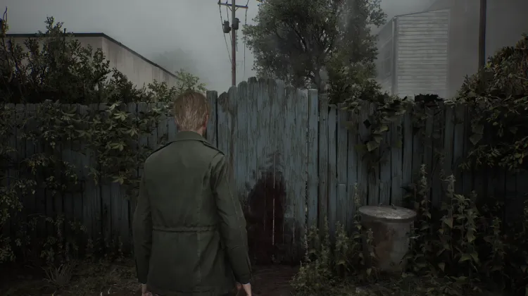 Krwawa Drewniana Brama z Płotka Sztachetowego