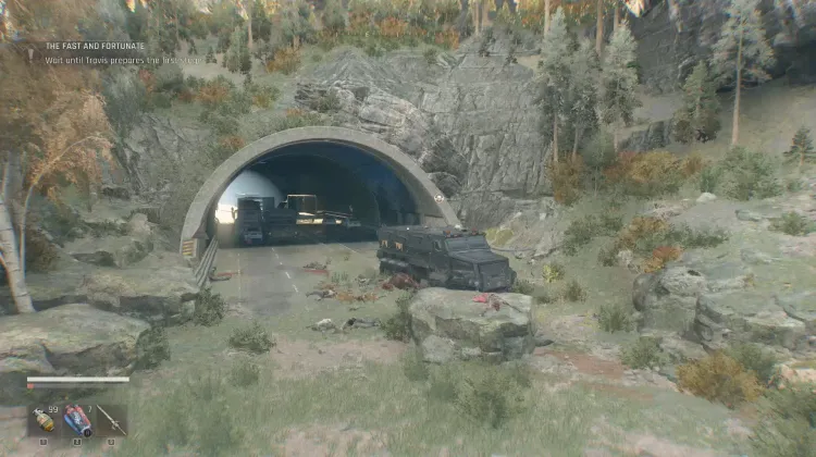 Gebirgstunnel-Konvoi