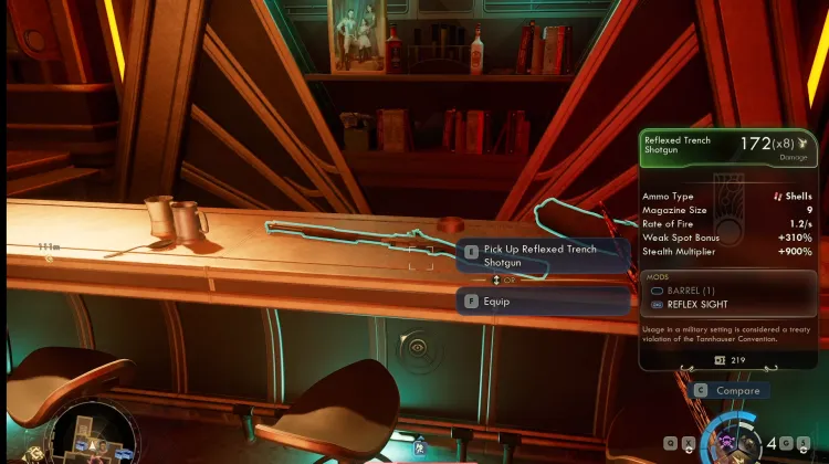 Fusil à pompe de tranchée réfléchi