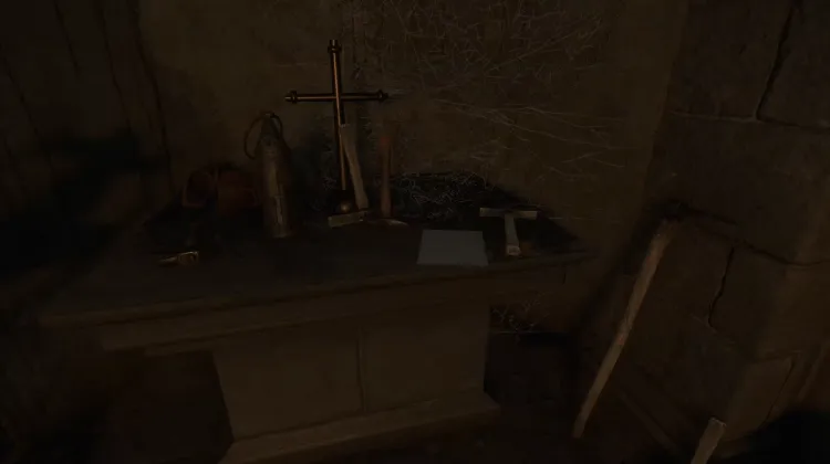 Schmutziges Pergament aus der Krypta