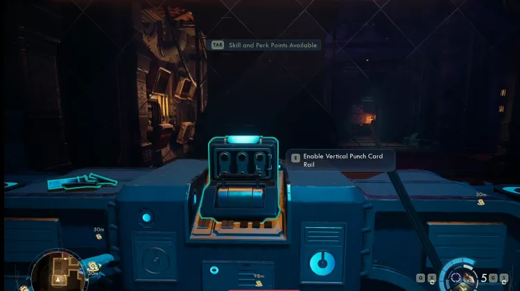 Levier : Activer le rail vertical de cartes perforées