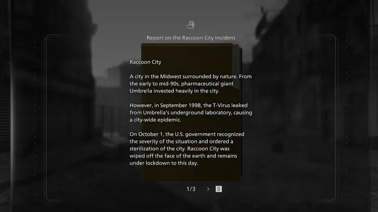 Raccoon City Olayı Hakkında Rapor