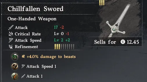 Chillfallen Sword