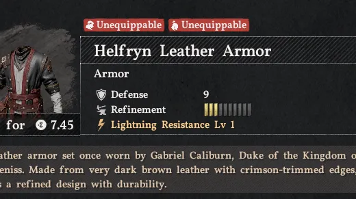 Armure de cuir Helfryn