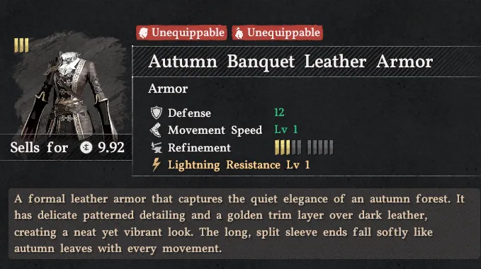 Armure de cuir du banquet d'automne (Damiane)