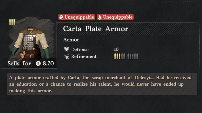 Armure de Plaques de Carta